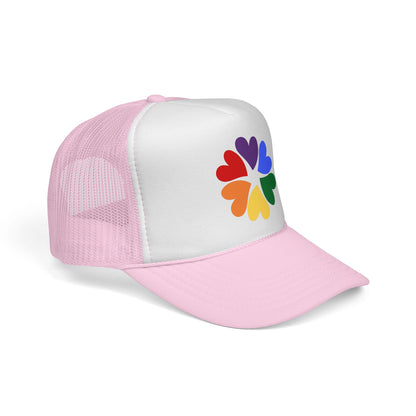 Rainbow Heart Clover Trucker Hat