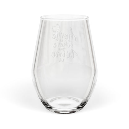 Stemless Wine Glass - “Home Is Where the Wine Is” Engraved 11.75oz