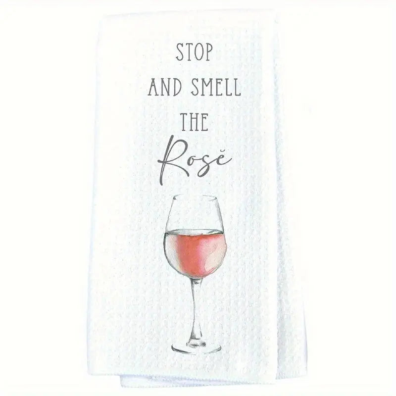 Glass of Rose Towel